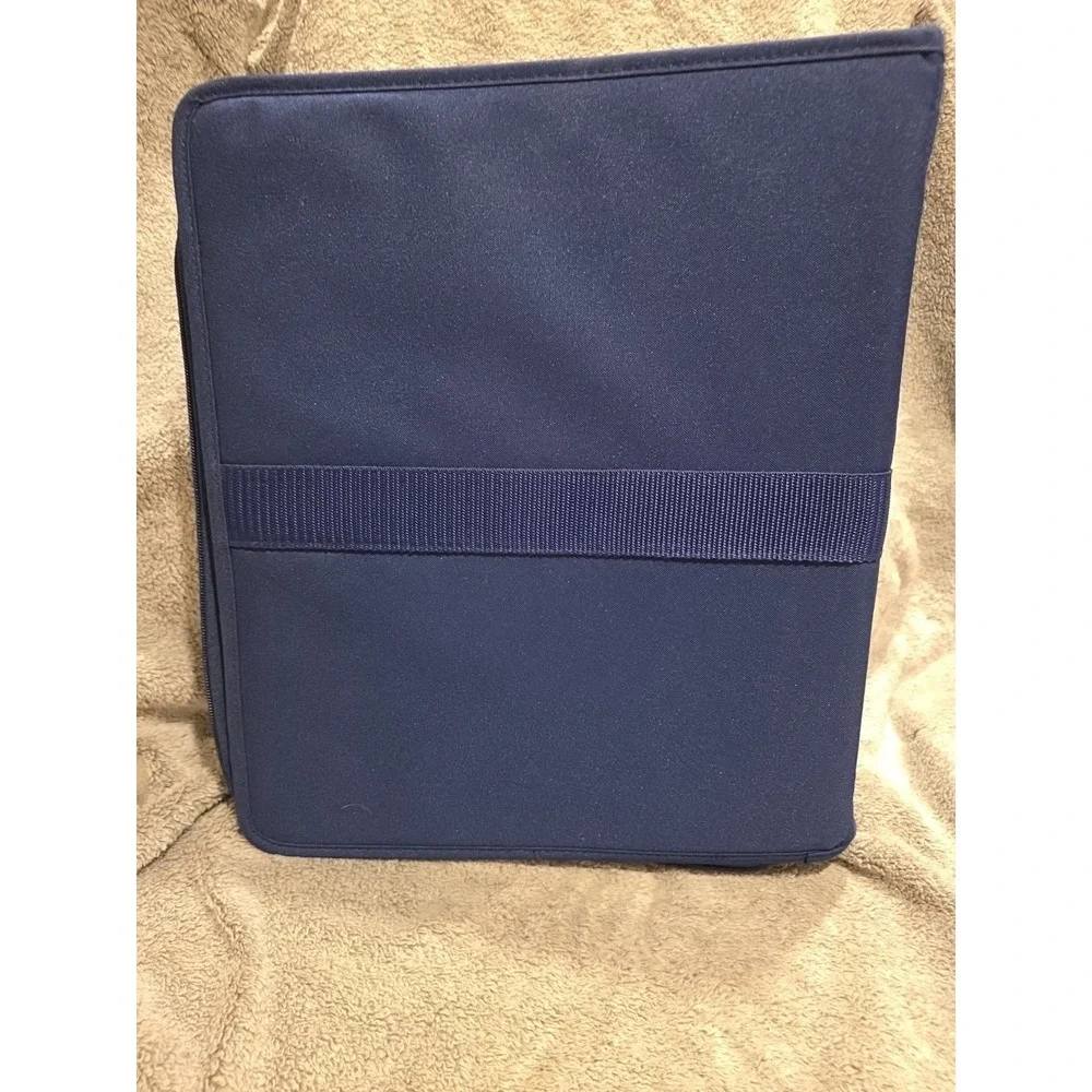 Vintage 1990s Mead Five Star Navy Blue 3‎ Ring First Gear Zipper Binder